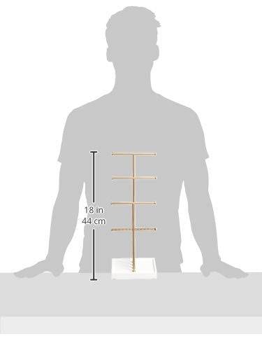 Amazon Basics Four-Tiered Jewellery Tree Stand - White/Brass