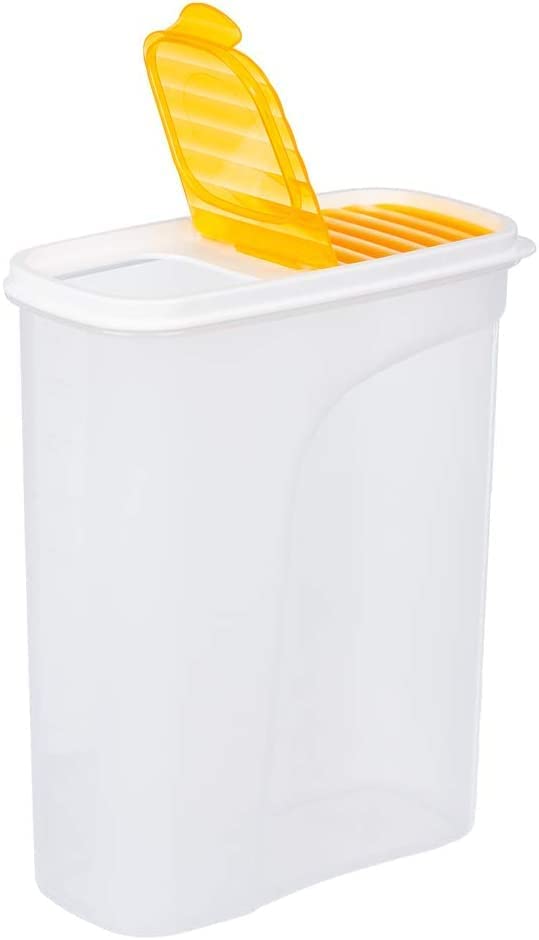 Invero 4 Piece Set of Plastic Kitchen Storage Box Dry Food Dispenser Container 2.5L with Air Tight Lid ideal for Cereals, Rice, Pasta and Much More