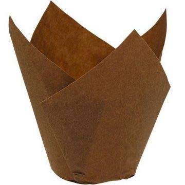 BakeryDirect 200 Large chocolate brown tulip muffin wraps cases