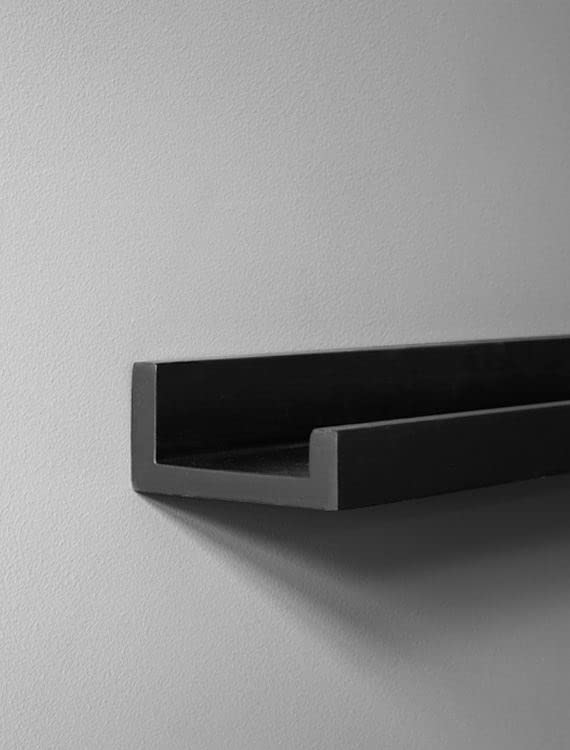 GEEZY Set of 2 Floating Wall Shelves Picture Ledge Display Racks Book Hanging Shelf (Black, 30 x 10 x 5 cm) Black