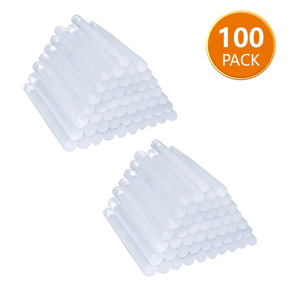 ANSIO Hot Glue Sticks for Hot Glue Gun, SGS Approved, 100 pcs - 7mm x 100mm 7mm x 100mm - Pack of 100