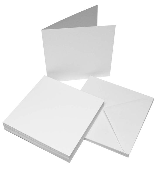 Craft UK 863 8 x 8 inch Card and Envelope pack of 25 - White,20.8 x 20.8 x 20.8 cm Single