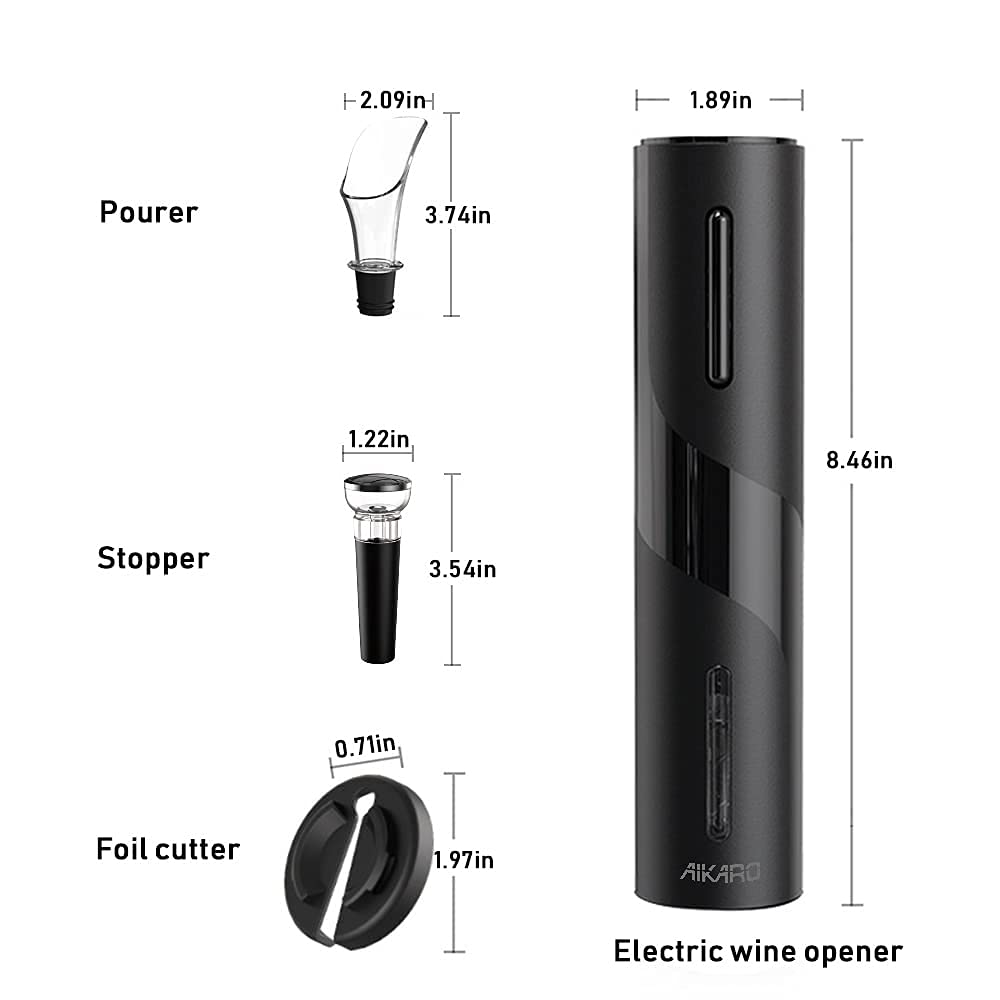 AIKARO Electric Wine Bottle Opener Automatic Electronic Corkscrew, Rechargeable (Set) Set, Rechargeable