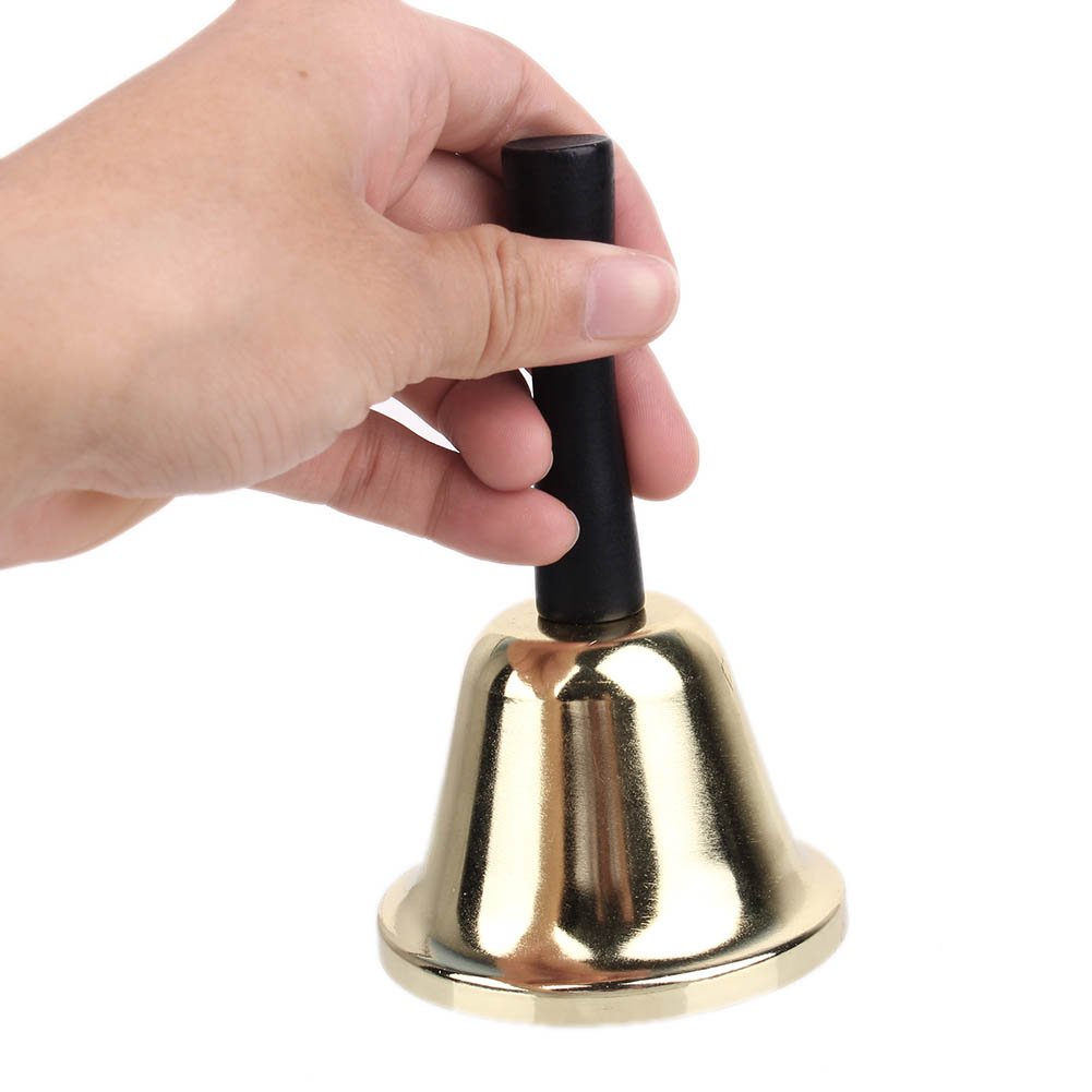 Echi gold plated loud service/hand/alarm bell (metal) Golden,black