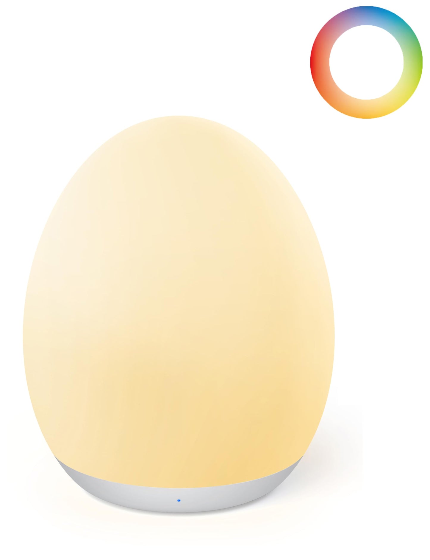 JolyWell Night Light for Kids, Baby Night Light with 7 Colors Changing Mode & Stepless Dimming, Nursery Night Light BPA Free,Rechargeable Egg Night Light for Breastfeeding 1h Timer Red