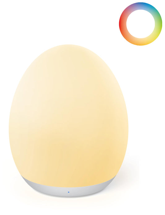 JolyWell Night Light for Kids, Baby Night Light with 7 Colors Changing Mode & Stepless Dimming, Nursery Night Light BPA Free,Rechargeable Egg Night Light for Breastfeeding 1h Timer Red