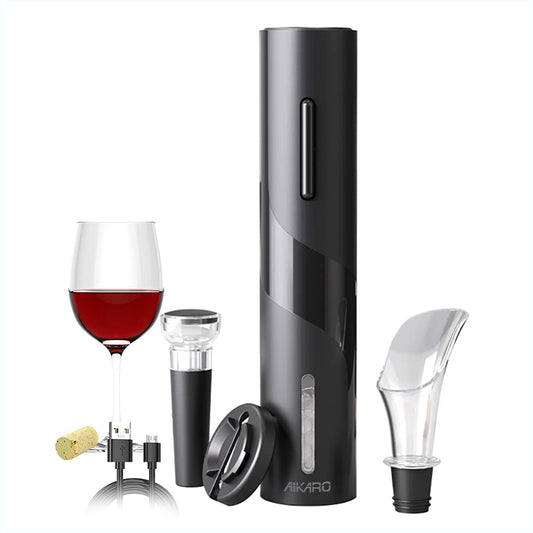 AIKARO Electric Wine Bottle Opener Automatic Electronic Corkscrew, Rechargeable (Set) Set, Rechargeable