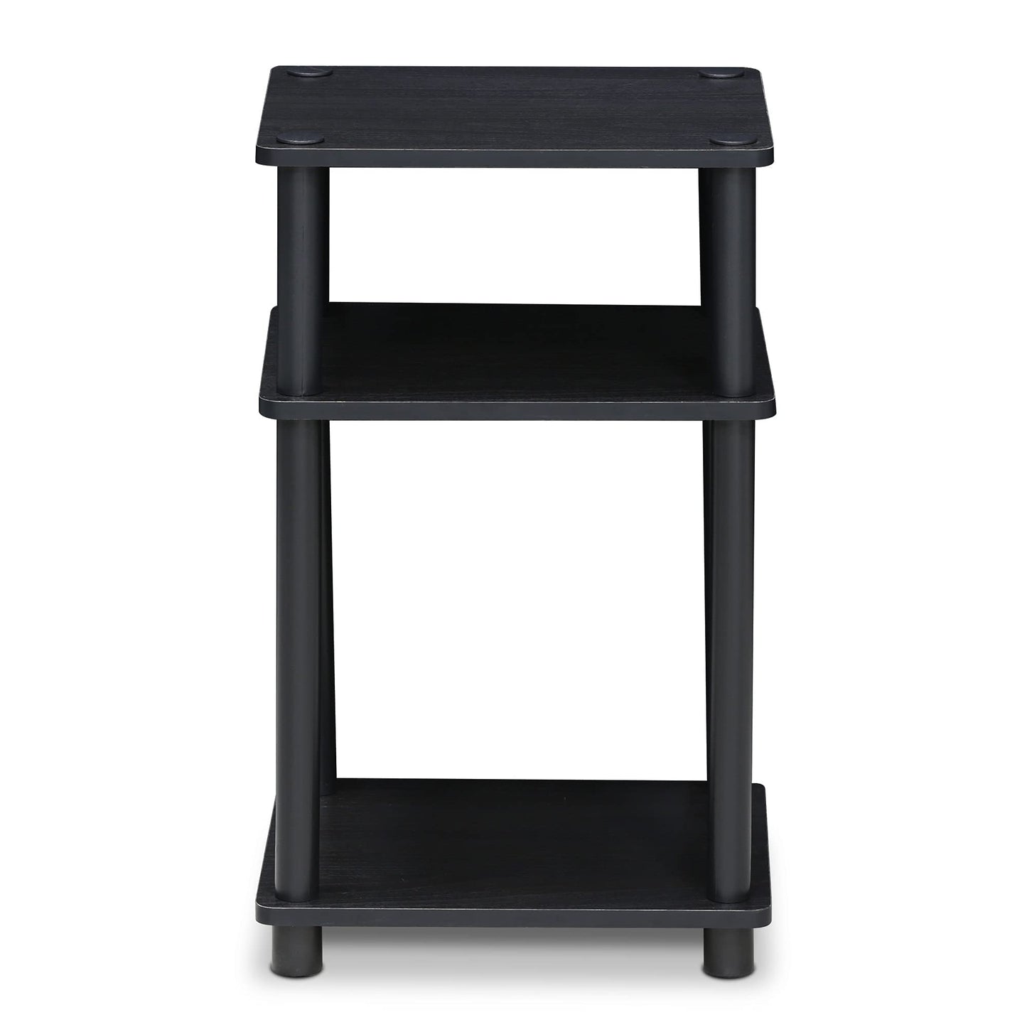 Furinno Just 3-Tier Turn-N-Tube End Table, Side Table, Nightstand, Americano/Black 1-Pack