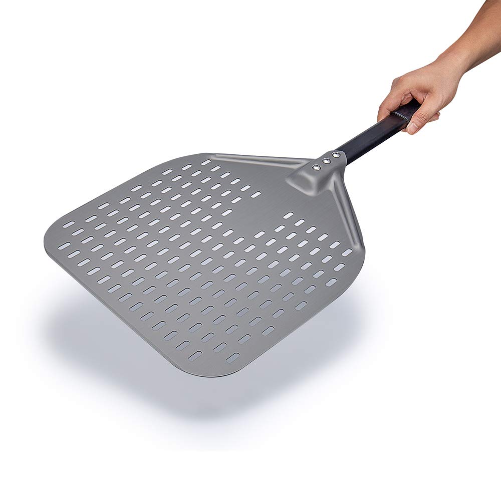 G.a HOMEFAVOR 12 Inch Perforated Pizza Peel, Hard Anodized Aluminum Pizza Paddle with Detachable Handle for Compact Storage, Non Stick Pizza Oven Peel for Homemade Pizzas Bread 12 pollici