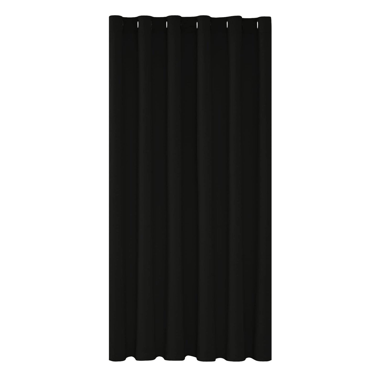 Deconovo Soft Door Curtain Thermal Curtain Wide Width Ring Top Blackout Curtain for Livingrom Partition 80 x 84 Inch Black 1 Panel W80 x L84