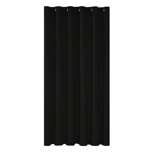 Deconovo Soft Door Curtain Thermal Curtain Wide Width Ring Top Blackout Curtain for Livingrom Partition 80 x 84 Inch Black 1 Panel W80 x L84