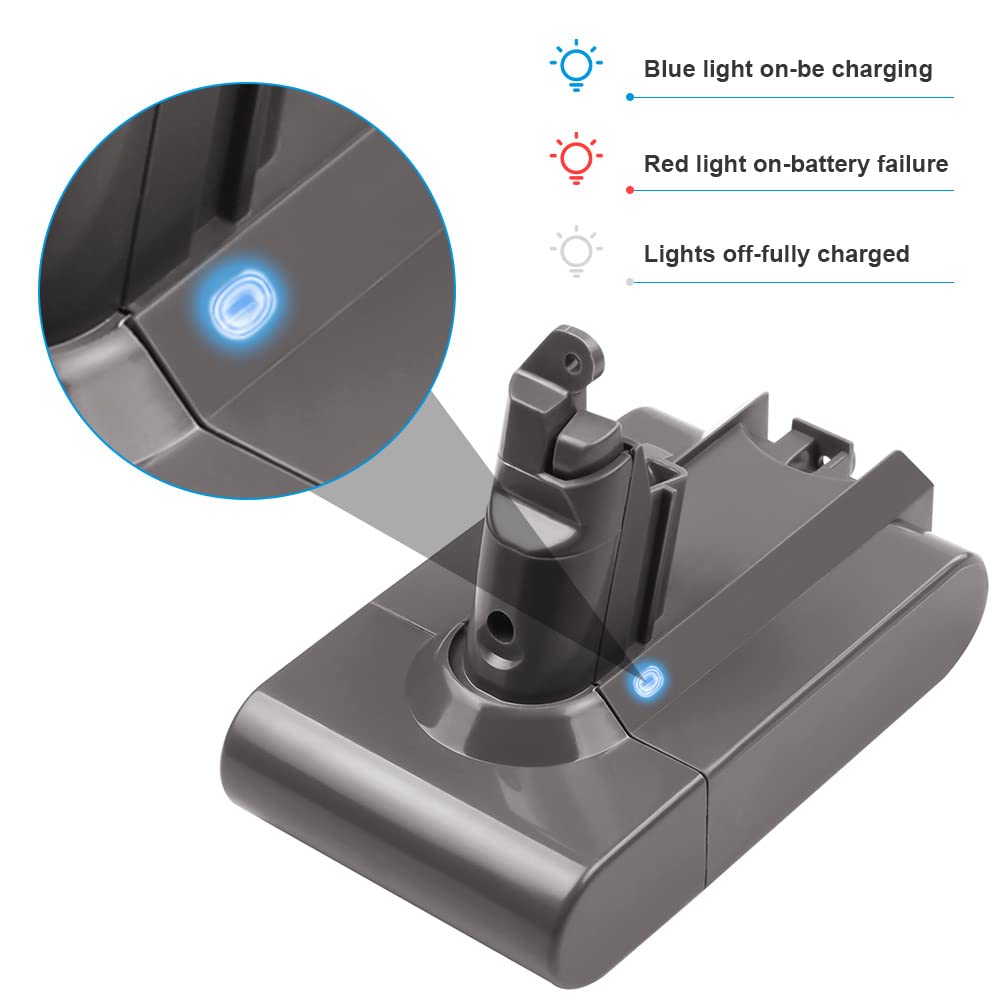 ASUNCELL 3500mAh V6 Replacement Battery For Dyson DC62 DC58 DC59 DC61 DC72 DC74 SV03 SV05 SV06 SV07 SV09 Animal Dyson V6 Portable Vacuum 21.6V 2.2A