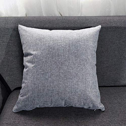 GONOVE Cushion Covers 55×55cm Solid Soft Cotton Linen Throw Pillow Cover Set of 4 Decorative Plain Pillowcase Square Cushion Cover for Home Sofa Bed Chair Décor, Grey 22"x22" (55cm x 55cm)