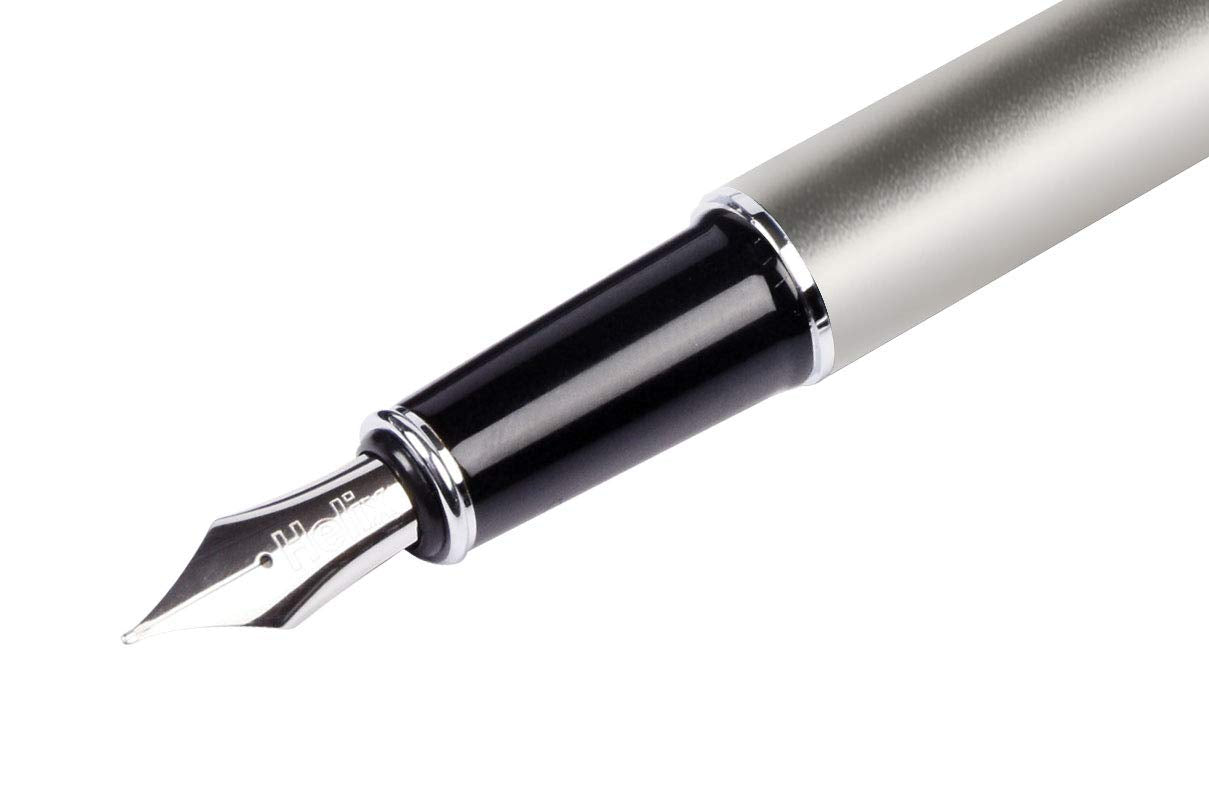 Helix Oxford Premium Fountain Pen (Stainless Steel) with Plastic Free Packaging Stainless Steel