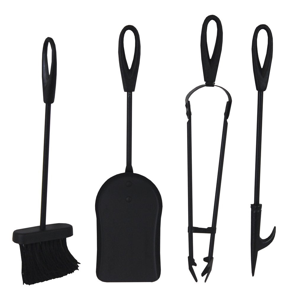 JVL Cotswold Black iron fireside fire tools 5 piece companion set