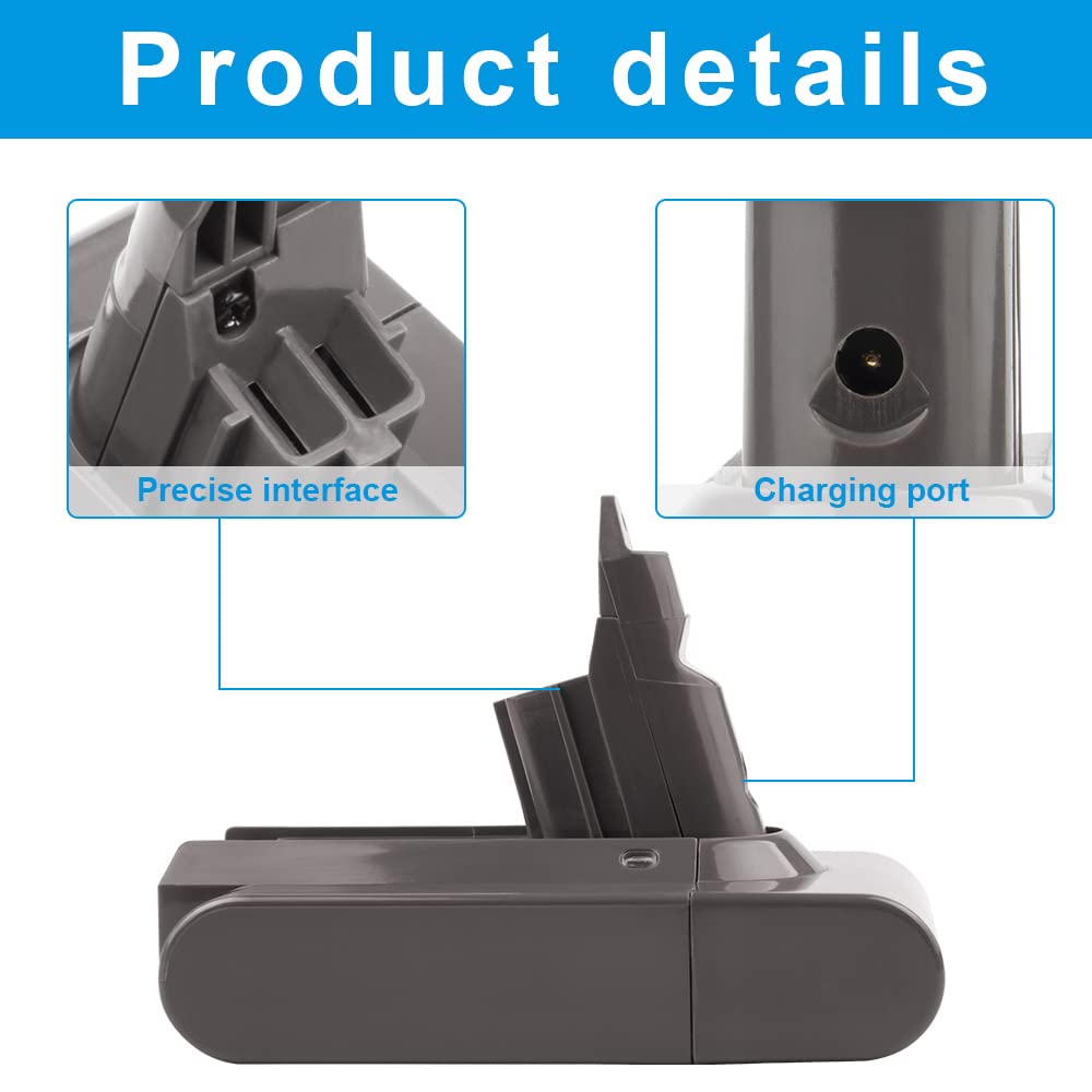 ASUNCELL 3500mAh V6 Replacement Battery For Dyson DC62 DC58 DC59 DC61 DC72 DC74 SV03 SV05 SV06 SV07 SV09 Animal Dyson V6 Portable Vacuum 21.6V 2.2A