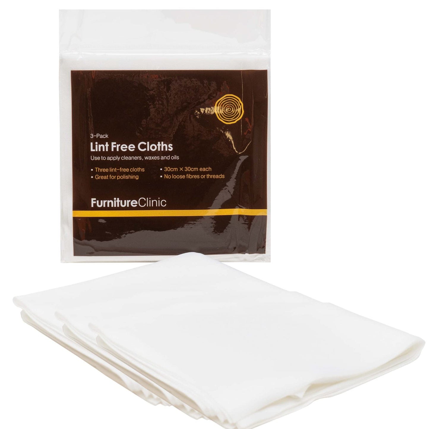 Furniture Clinic 3 Pack Of Lint Free Cleaning Cloths - 3 Cleaning Cloths For Cleaning, Oiling Wooden Furniture, Applying Wood Waxes & More