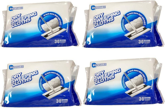 JEBBLAS Dry Sweeping Cloths,Dry Floor Wipes,Disposable Floor Cloths,Clean and Away Dry Dusting Mop Cloths,Electrostatic Floor Cloths for Flat Swivel Mop 30cm x 22cm,Pack of 120 120 Dry Refills