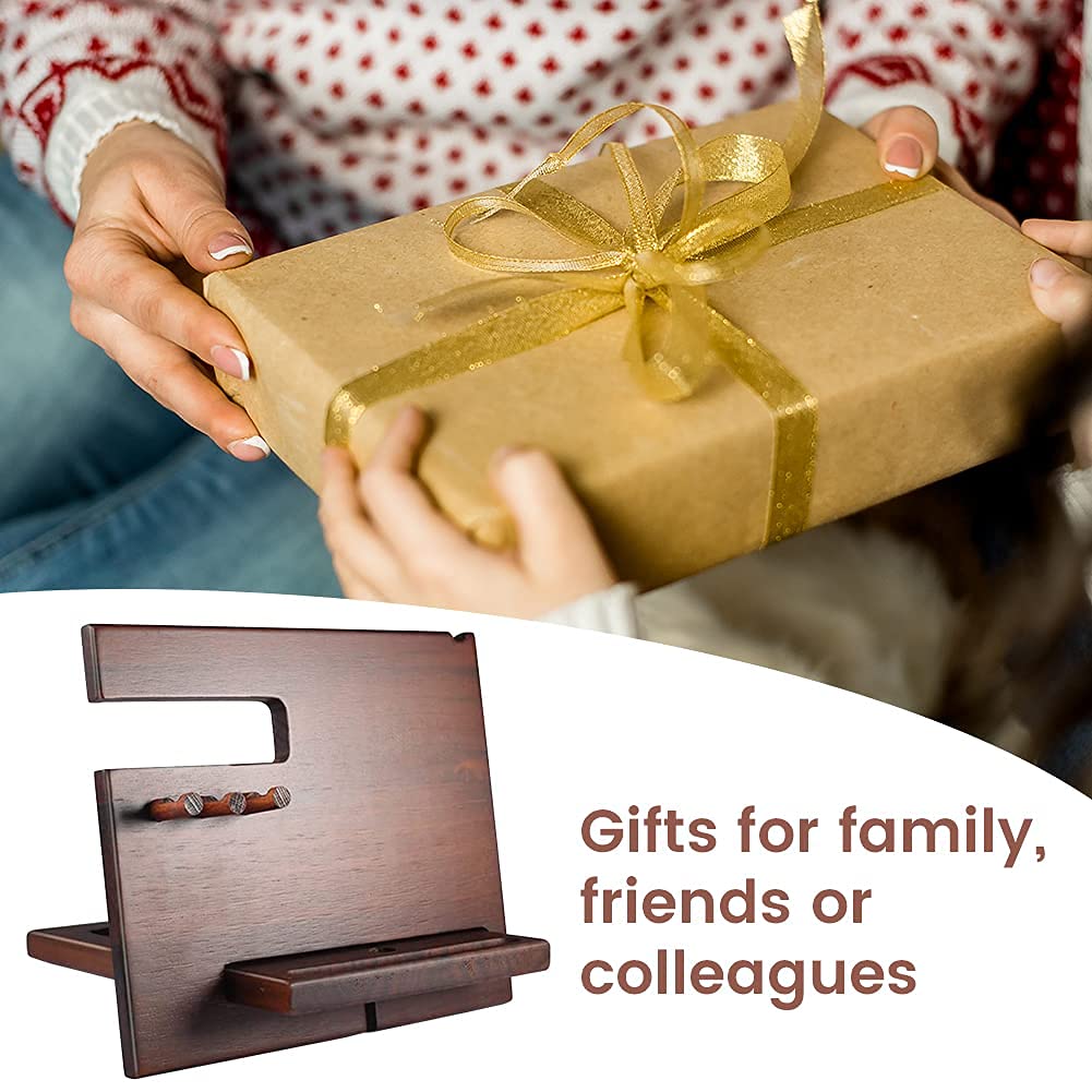 Gifts for Men Bedside Organiser for Him Birthday Gifts for Him Wooden Docking Station for Men Key Wallet Watch Wooden Organizer Gifts for Dad Anniversary Idea Valentines Gifts for Him Husband Wife Brown-1