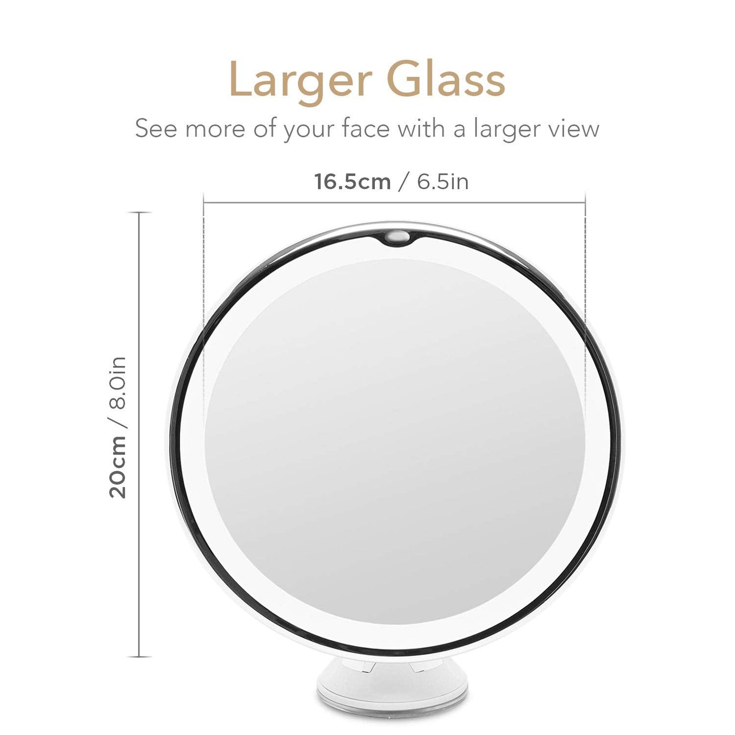 Fancii 7x Magnifying Mirror with Natural LED Lights, 20 Daylight LEDs, Locking Suction Cup, Cordless & Portable Illuminated Vanity Mirror for Bathroom and Travel (Maya)