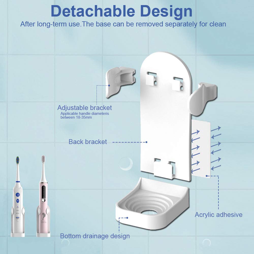 2 Automatic Toothpaste Dispenser Wall Mounted, Come with 2 Electric Toothbrush Holder, with Dustproof Cover, 4 Toothbrush Slots for Shower Bathroom