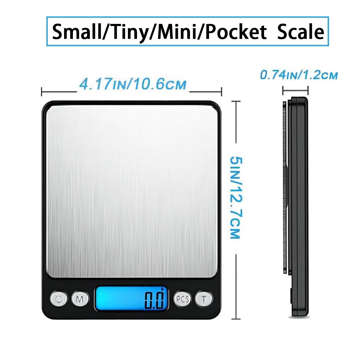 Digital kitchen Scales 3000g / 0.1g High-precision Mini Food Scales with Backlit LCD Display Stainless Steel Multifunctional Scale With 2 Weighing Pans Batteries Included(Pocket Scale 3kg)