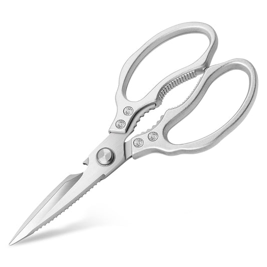 CGBE Kitchen Scissors Heavy Duty, Dishwasher Safe Kitchen Scissors, Multi-Purpose Kitchen Shears for Food, Non Slip Stainless Steel Sharp Cooking Scissors for Kitchen Silver Sliver#a