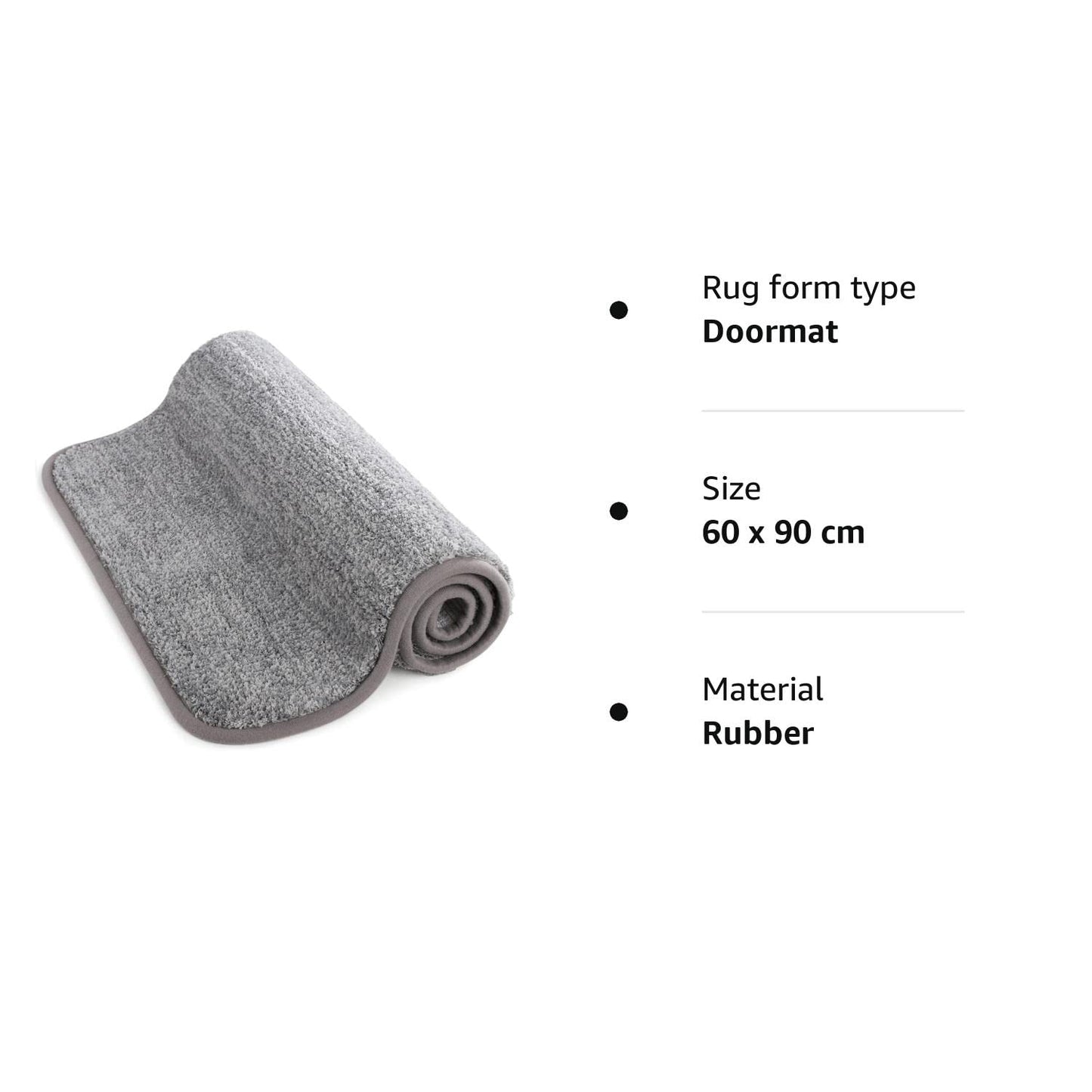 Lifewit Indoor Doormat Super Absorbent Water Low Profile Mats Machine Washable Non Slip Rubber Entrance Rug for Front Door Inside Dirt Trapper Mats Shoes Scraper, Grey, 90 x 60 cm Gray 60 x 90 cm