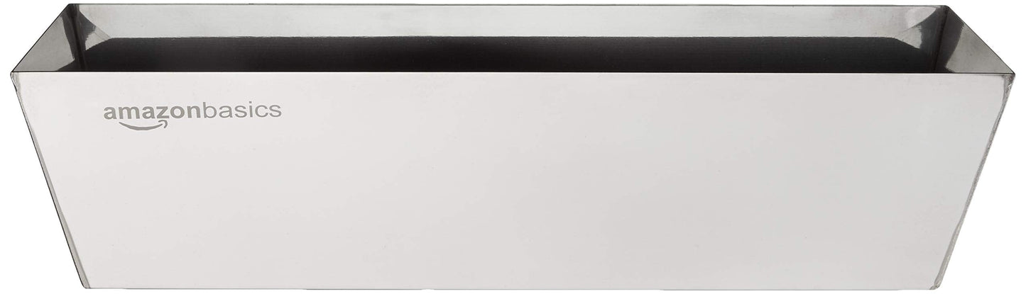 Amazon Basics Rectangular Stainless Steel Mud Pan 30.48 cm Long, Silver Single