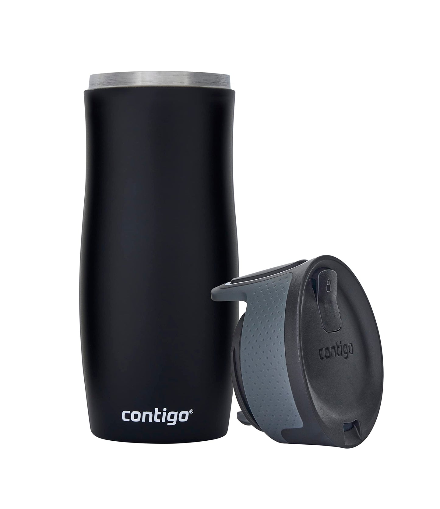 Contigo West Loop Autoseal Travel Mug, Stainless Steel Thermal Mug, Vacuum Flask, Leakproof Tumbler, Coffee Mug with BPA-free Easy-Clean Lid Matte Black