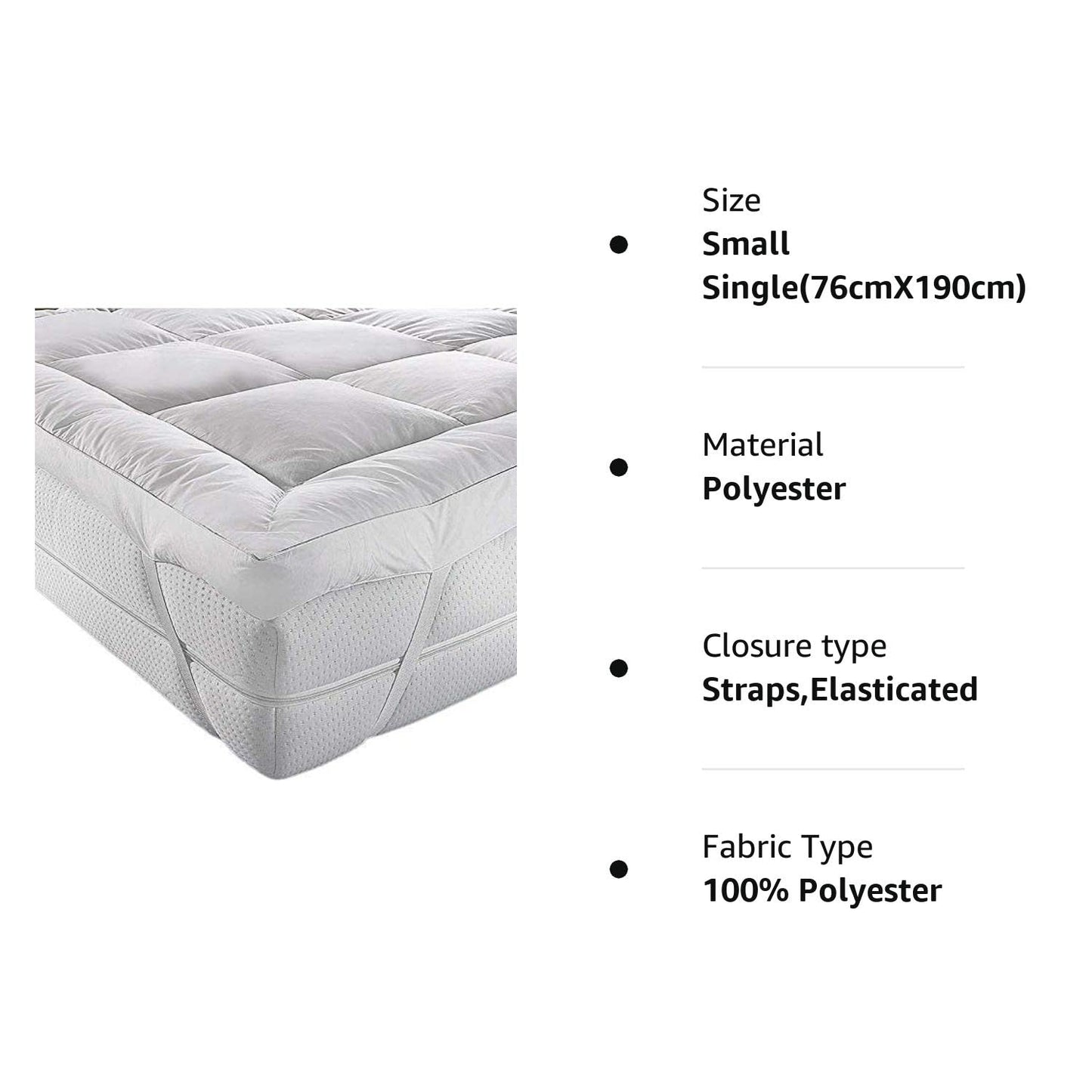 GMtextiles II HOTEL QUALITY(Microlite) MICRO FIBER MATTRESS TOPPER THICK 5 CM, BOX STITCHED,IN, ANTI ALLERGENIC Small Single(76cmX190cm) Small Single(76cmX190cm)