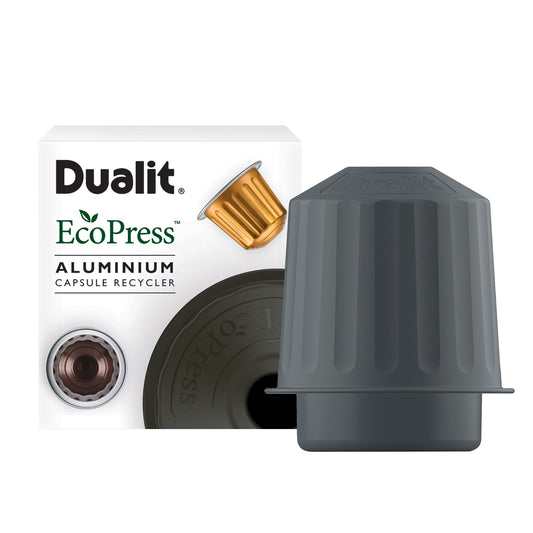 EcoPress Aluminium Coffee Capsule Recycling Tool by Dualit - Nespresso Compatible Recycler - Premium Eco Friendly Tool for Dualit & Nespresso Capsules & Coffee Grounds. ECO-PRESS