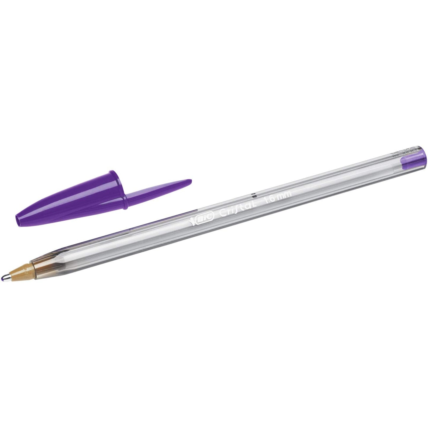 BIC Cristal Fun, Ballpoint Pens, Smudge-Proof Writing Pens and Wide Point (1.6 mm), Ideal for School, Purple Ink, Pack of 20 20 Count (Pack of 1)