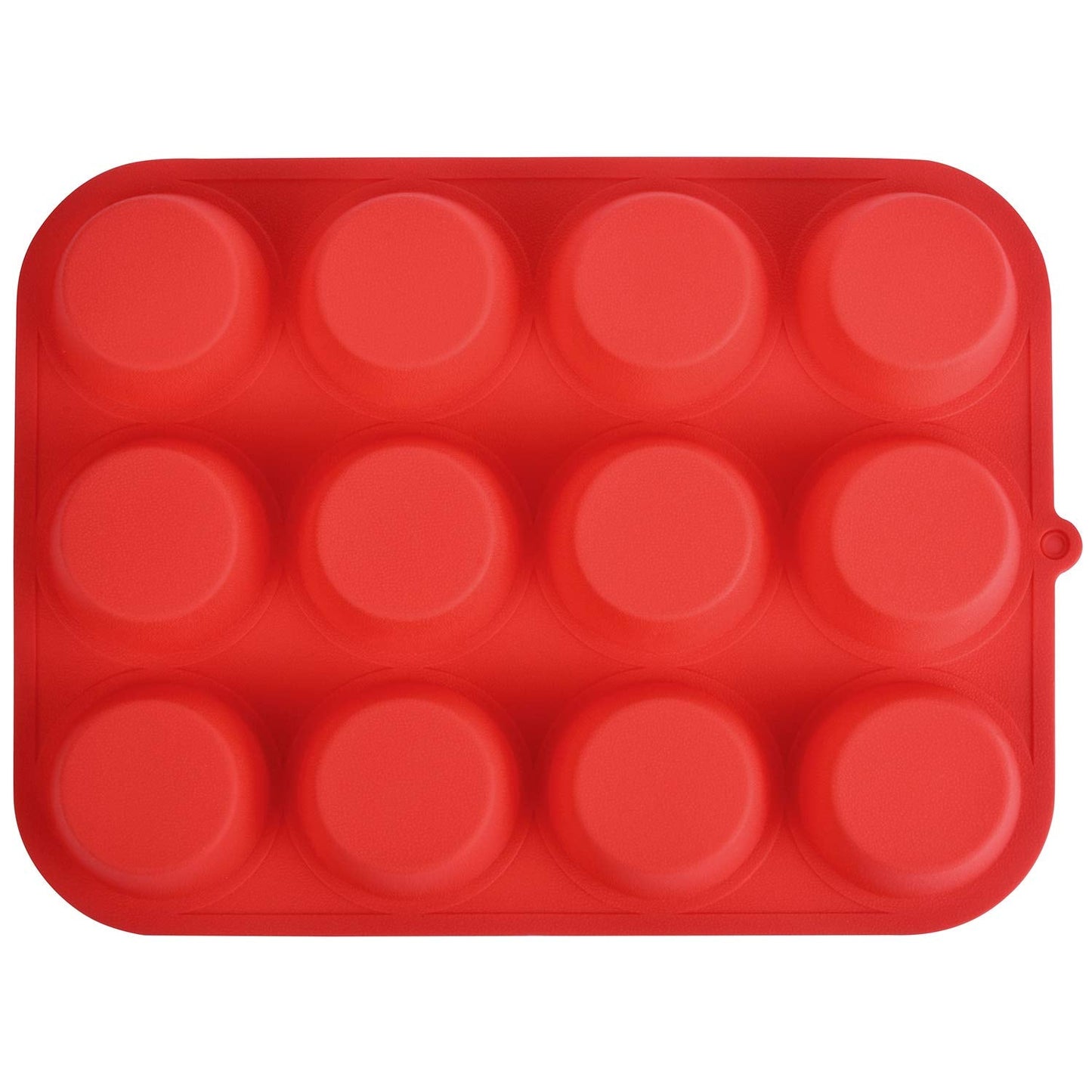 Zuvo Silicon Muffin Tray 12 Cups - Non Stick Baking Trays for Cupcakes & Brownies - (23x31cm) Red Baking Moulds for Muffin