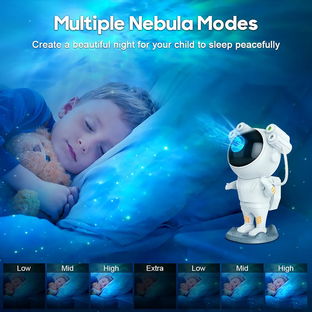 Dienmern Astronaut Galaxy Star Projector Starry, Astronaut Projector with Nebula,Timer and Remote Control, Bedroom and Ceiling Projector, Best Gifts for Children and Adults Astronaut Light Projector1.0