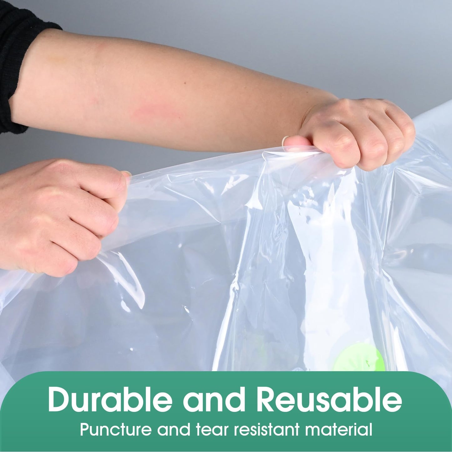 HEAVY DUTY 8 VACUUM STORAGE BAGS by Gorilla Bags. 4 Large (100x80cm), 4 Medium (60x80cm). Double Zip Seal & Unique Turbo Valve Keeps Items Compressed For Longer 4 Large, 4 Medium