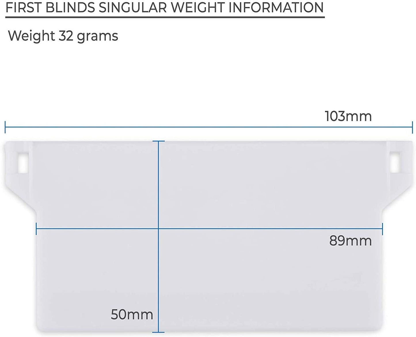 First blinds Vertical Blind Weights 89mm (3.5 inches) - Replacement Spares Bottom Weights Slats - White (10) 10