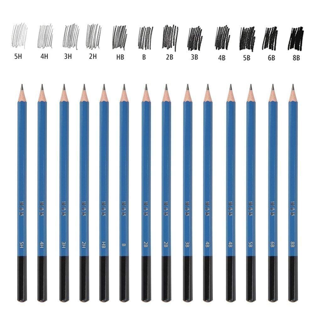 H & B Drawing Sketching Pencils Set, 35 Pack Art Kit with Sketch Book Draw Pencils Charcoal Pencil Eraser Sharpener Pencil Extender & Canvas Pencil Case for Artist Beginners Kids Adults