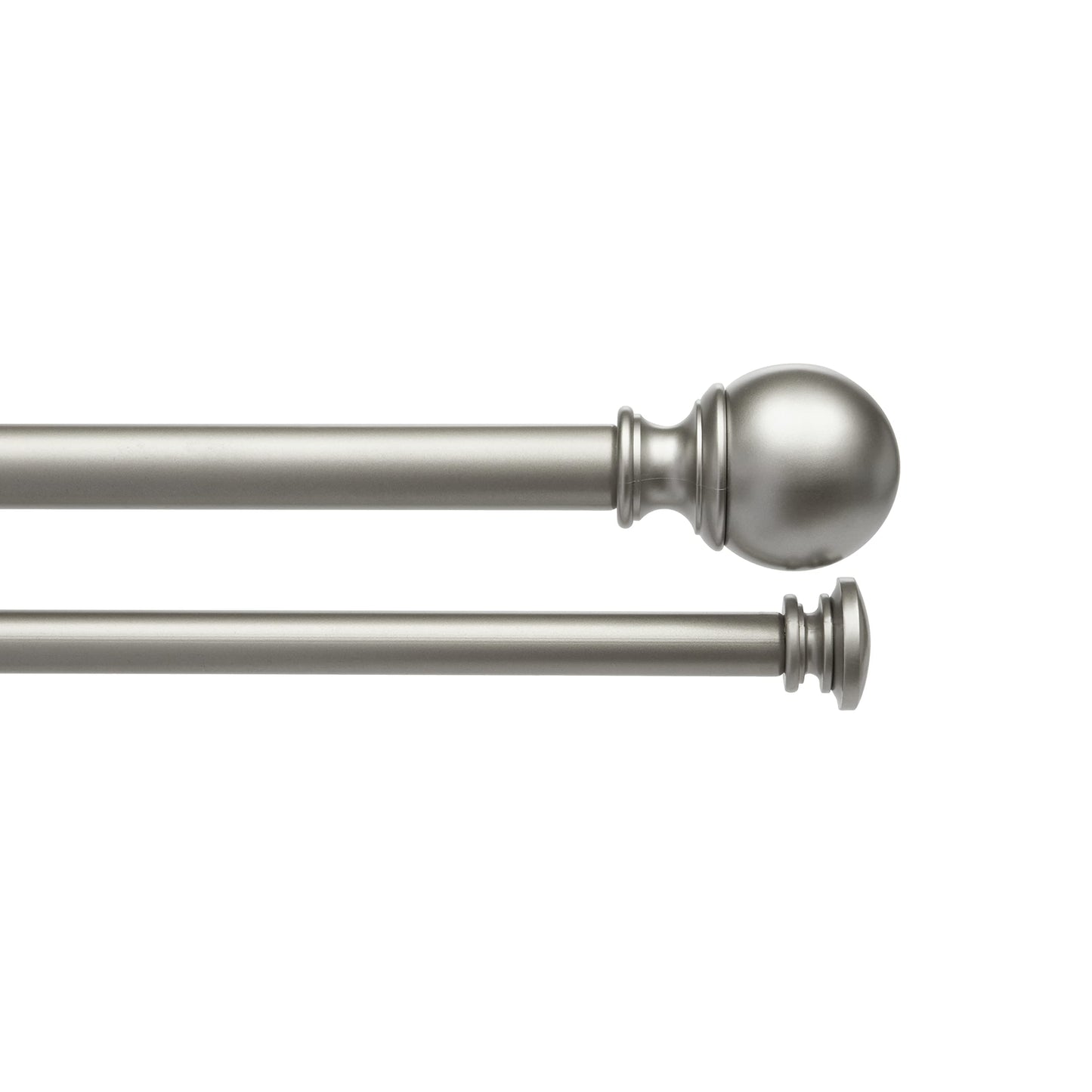 Amazon Basics 2,54 cm Double Curtain Rod with Round Finials, 1,83 to 3,65 m, Nickel 1-Inch Double