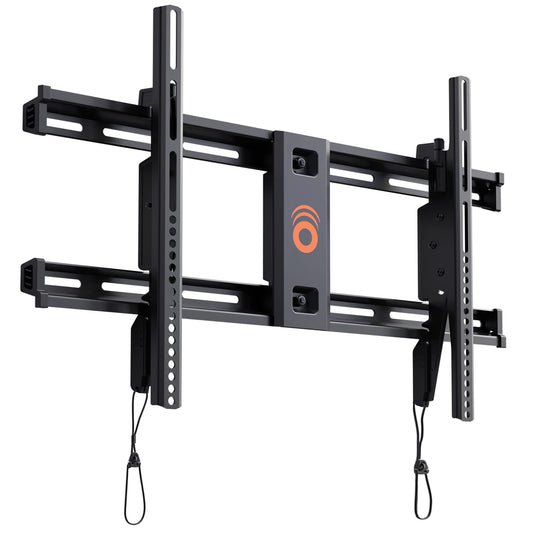 ECHOGEAR Low Profile Fixed TV Wall Mount for TVs Up to 85" - Holds Your TV Only 2.25" from The Wall - Fast Install With Template & You Can Level After Mounting - Pull Strings for Easy Cable Access New & Improved