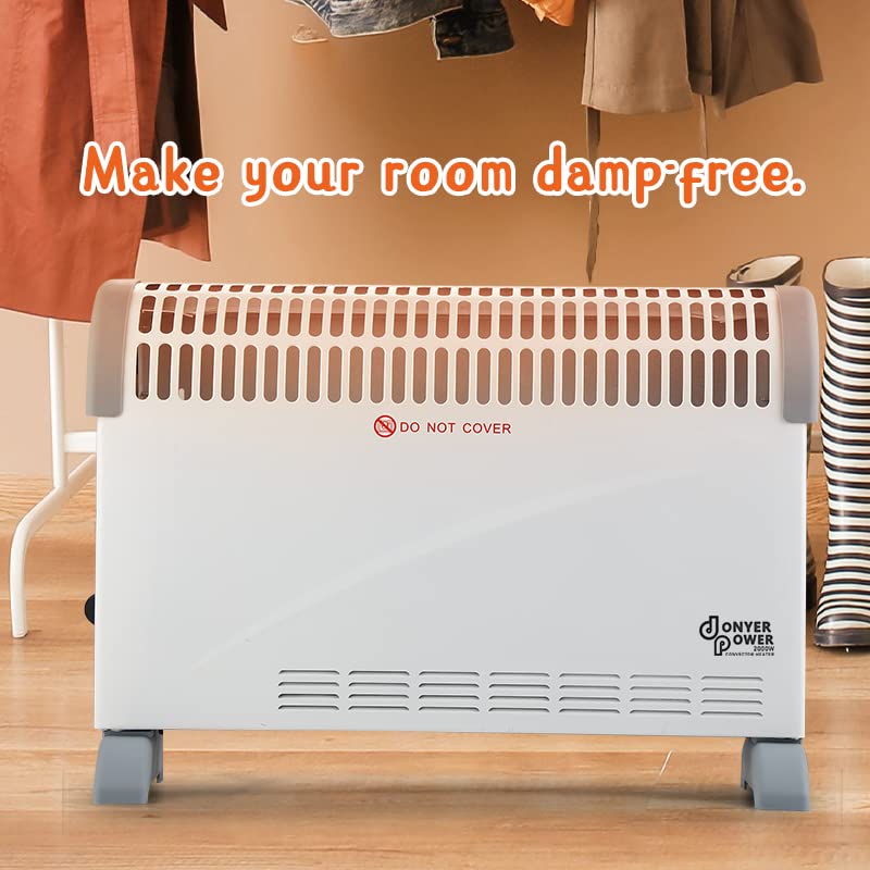 DONYER POWER Electric Convector Radiator Heater Room Heating Oil-Free Radiator Grey