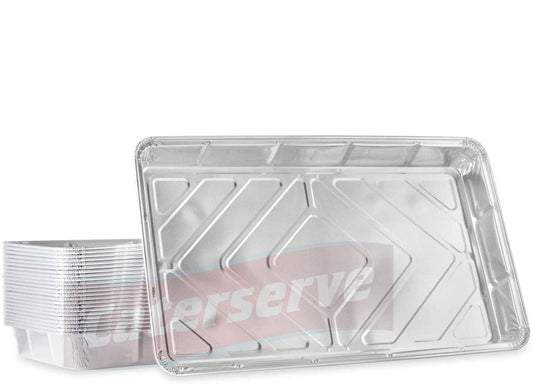 Aluminium Foil Trays Containers for Baking Cooking Freezing and Storing Tray Size 32cm x 20cm x 3.3cm (10 Pack) 10 Trays