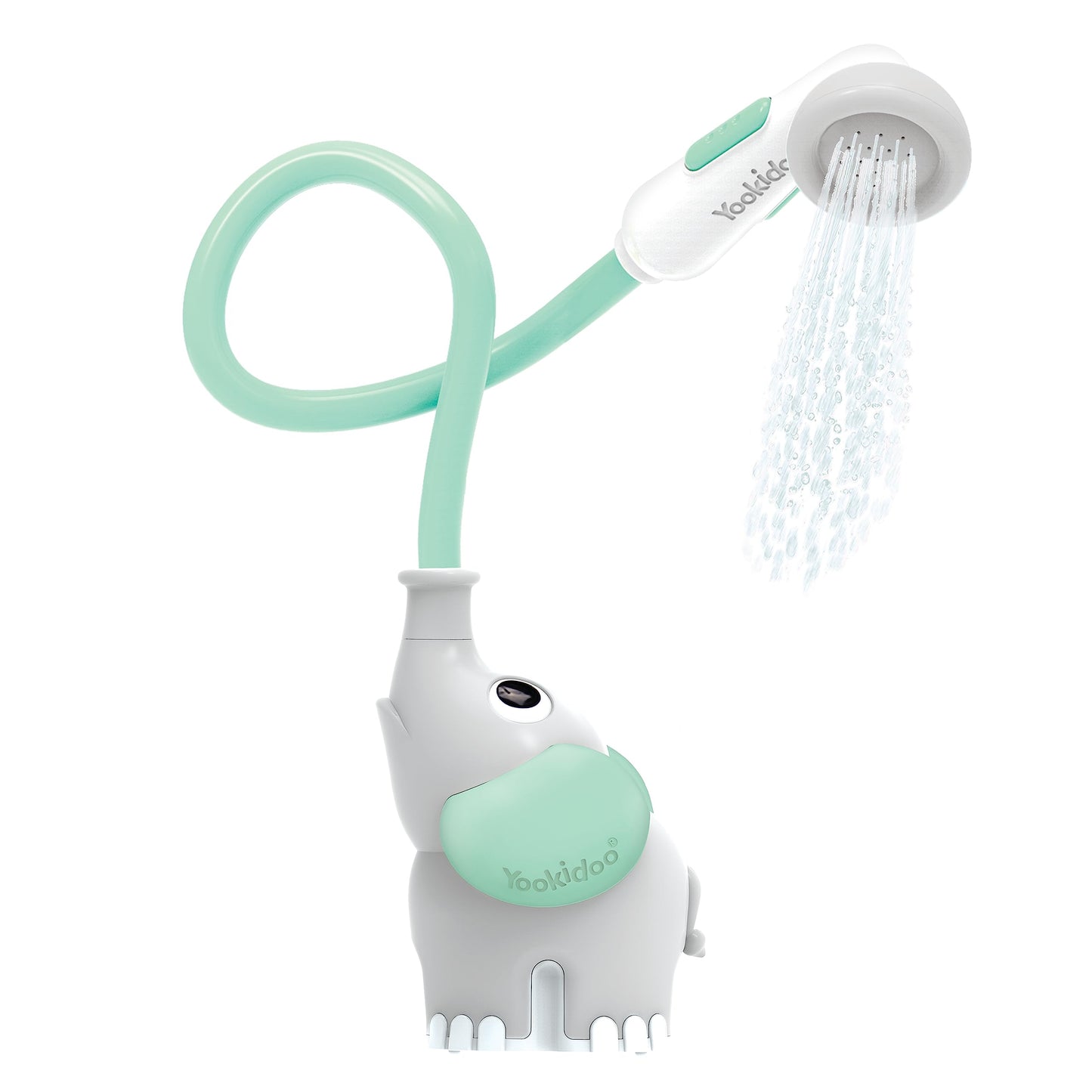 Elephant Baby Bath Shower Head by Yookidoo - A Water Pump & Trunk Spout for Tub & Sink - for Newborns, Infants & Toddlers (Turquoise) Turquoise