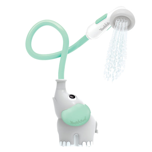 Elephant Baby Bath Shower Head by Yookidoo - A Water Pump & Trunk Spout for Tub & Sink - for Newborns, Infants & Toddlers (Turquoise) Turquoise