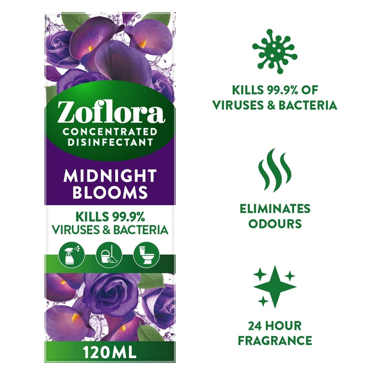 Zoflora Mixed Pack Assortment 12pc x 120ml, Concentrated 3-in-1 Multipurpose Disinfectant – Fragrances May Vary Kills 99.9% of Bacteria & Viruses 120 ml (Pack of 12)