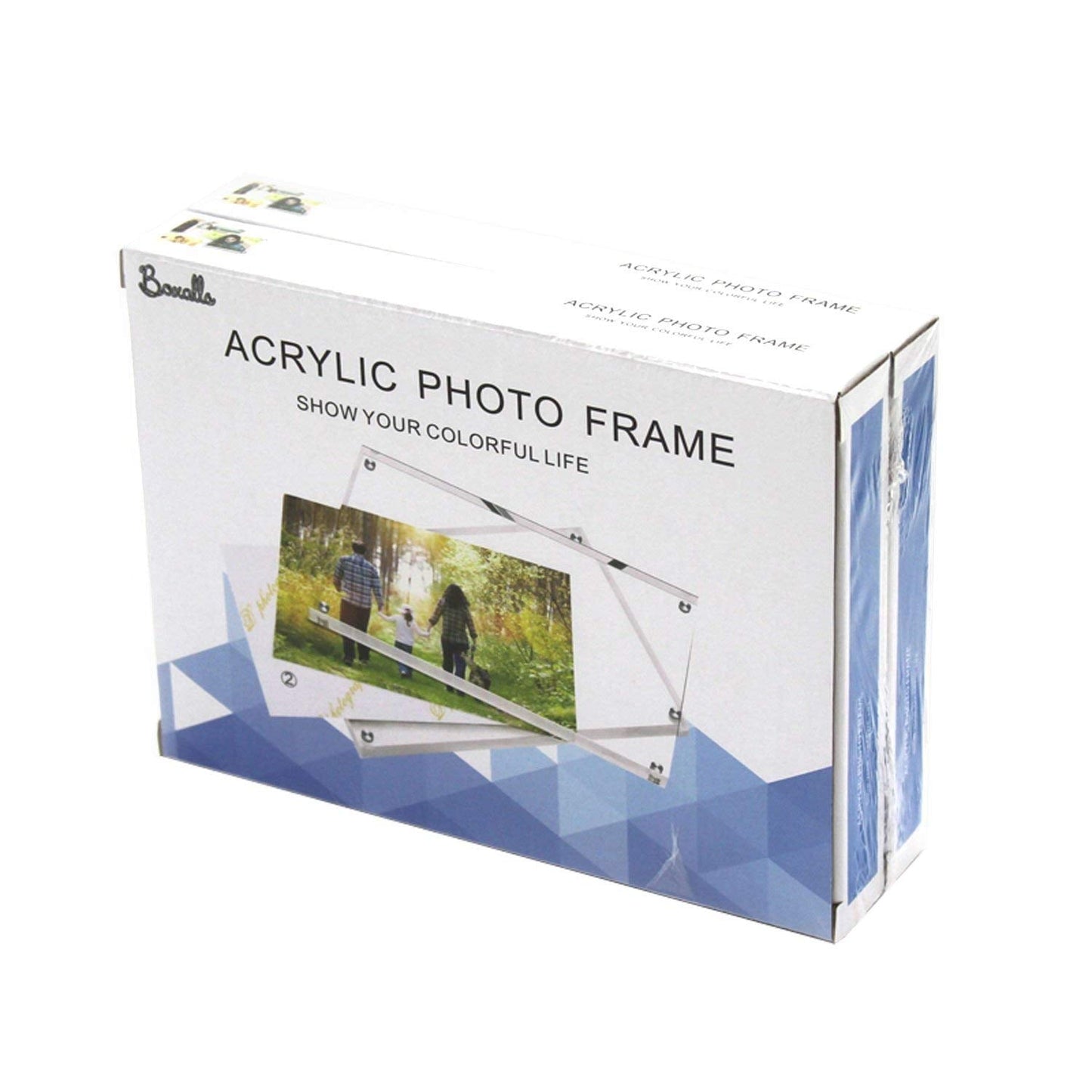 Boxalls Acrylic Photo Frame 15 x 20 cm (6 x 8 inch)-Set of 2, Double Sided Picture Frame with Magnetic, Clear Frameless Desktop Photo Block 2 Pack 6 x 8 inch / 15 x 20 cm