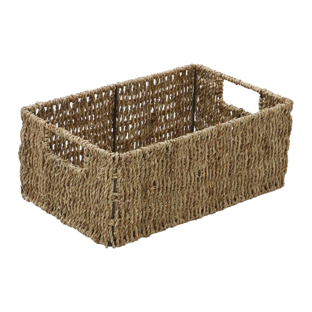 JVL Seagrass Set of 3 Rectangular Storage Baskets Rectangular Baskets