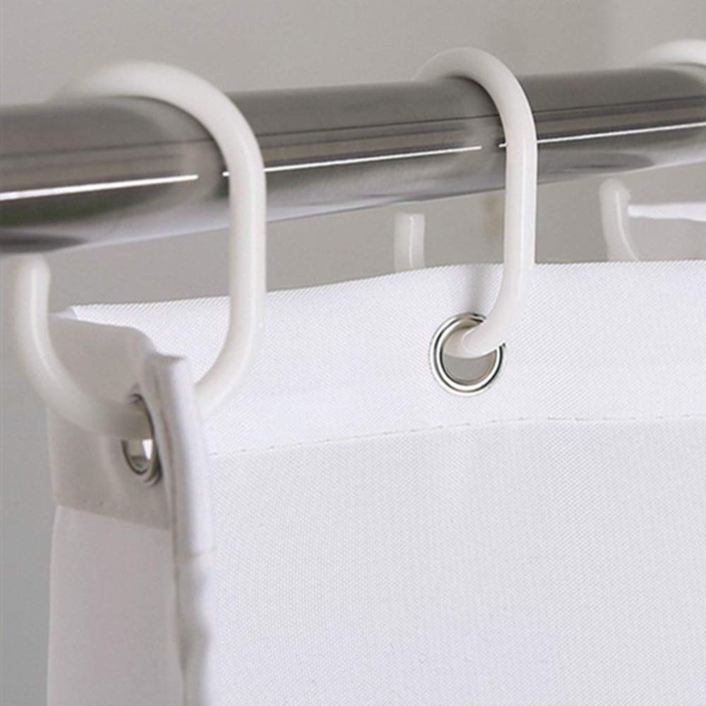 CXTAI White Shower Curtain, Mould Proof and Mildew Resistant Washable Polyester Bathroom Curtains w/12pcs Hooks (71x71inch,180x180cm) 71"x71"(180x180cm)