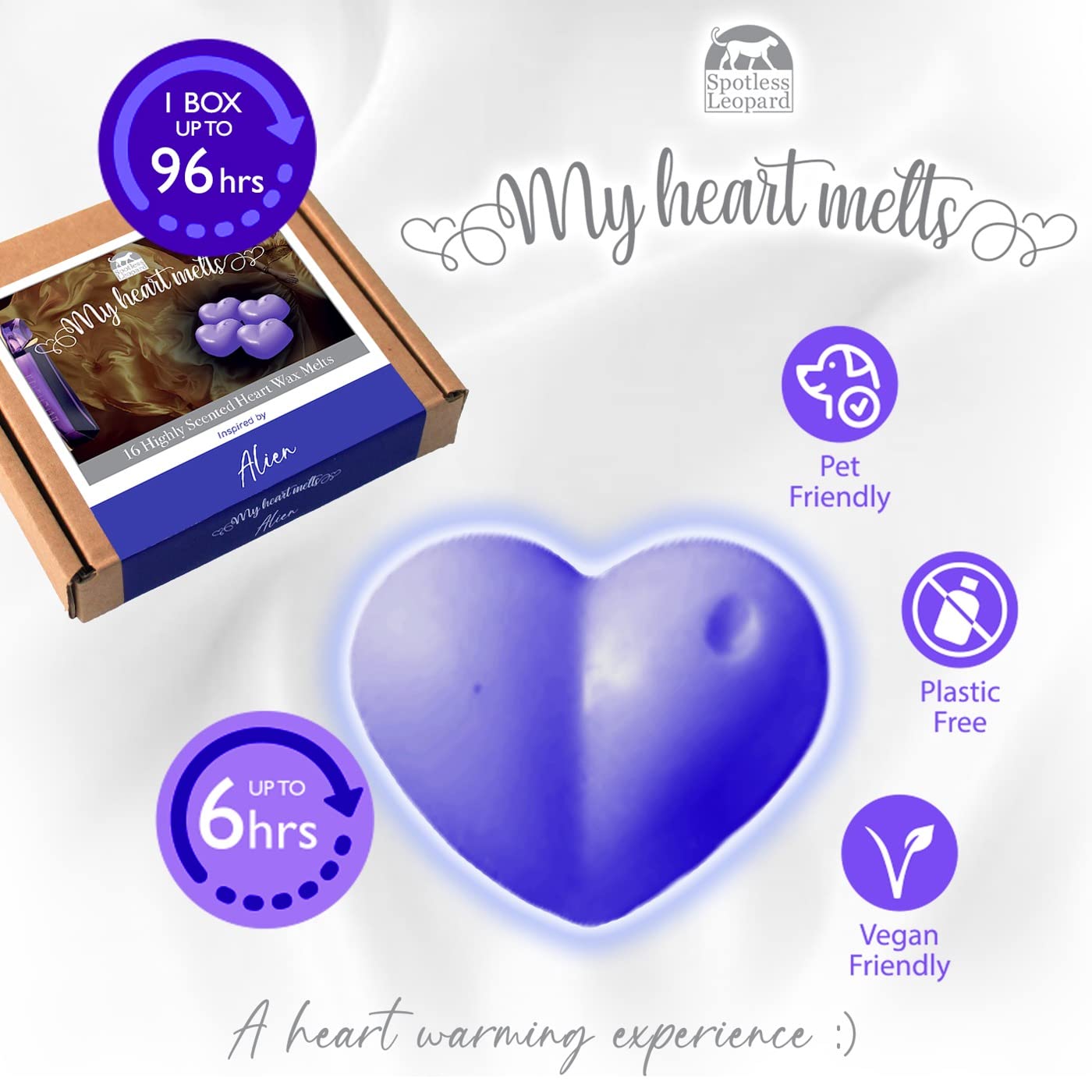 Alien Wax Melts - 16 x 5g Heart Shaped Soy Wax Melts Vegan and Pet Friendly on a Presentation Gift Box Alien Scented