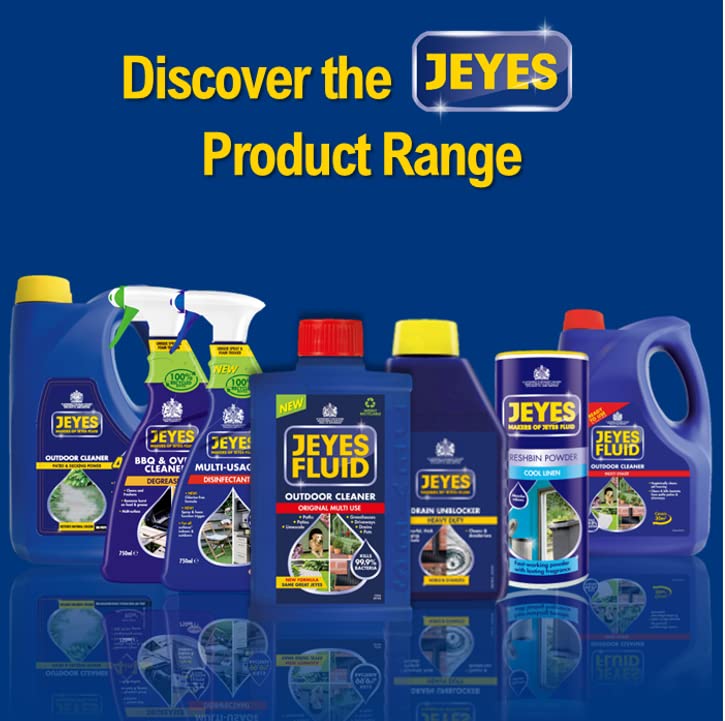 Jeyes Fluid Ready-To-Use Outdoor Cleaner and Disinfectant for Paths, Patios, Driveways and Pet Housing, Blue, 4 Litre, Packing May Vary.